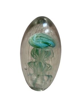 NEW Two's Company Tozai Green Jellyfish Glass Paperweight